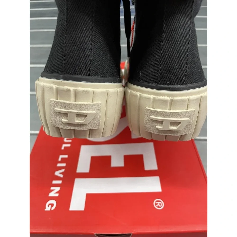 Diesel S-Hanami Mid X High Top Womens 38 US 7.5 Mens 6 Black Platform Shoes NWB‎